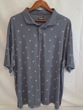 Ben Hogan Blue Polo with White Palm Motif